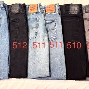 38x30 Levi's Men's Slim Jeans in Black and Light Blue Wash